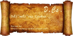Dömény Csaba névjegykártya
